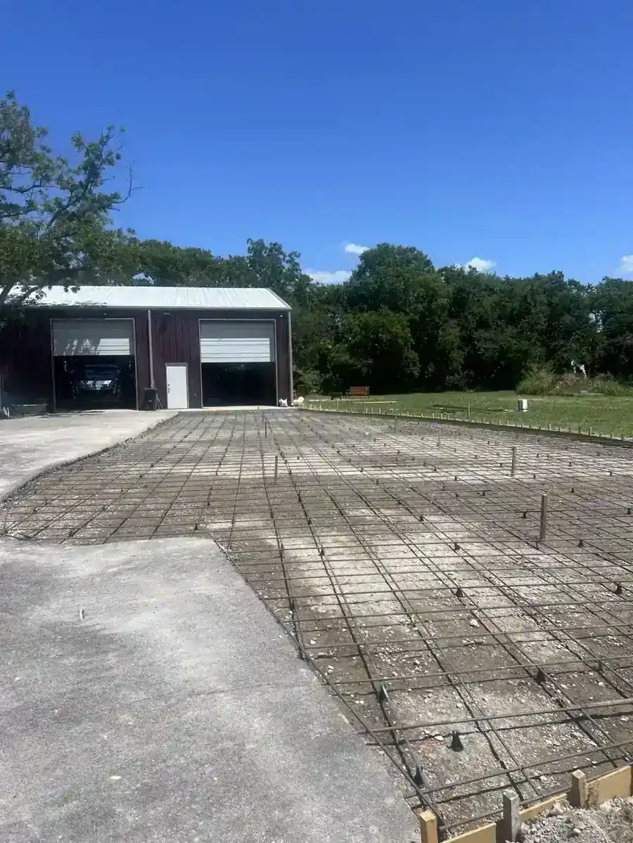 Driveway rebar grid setup