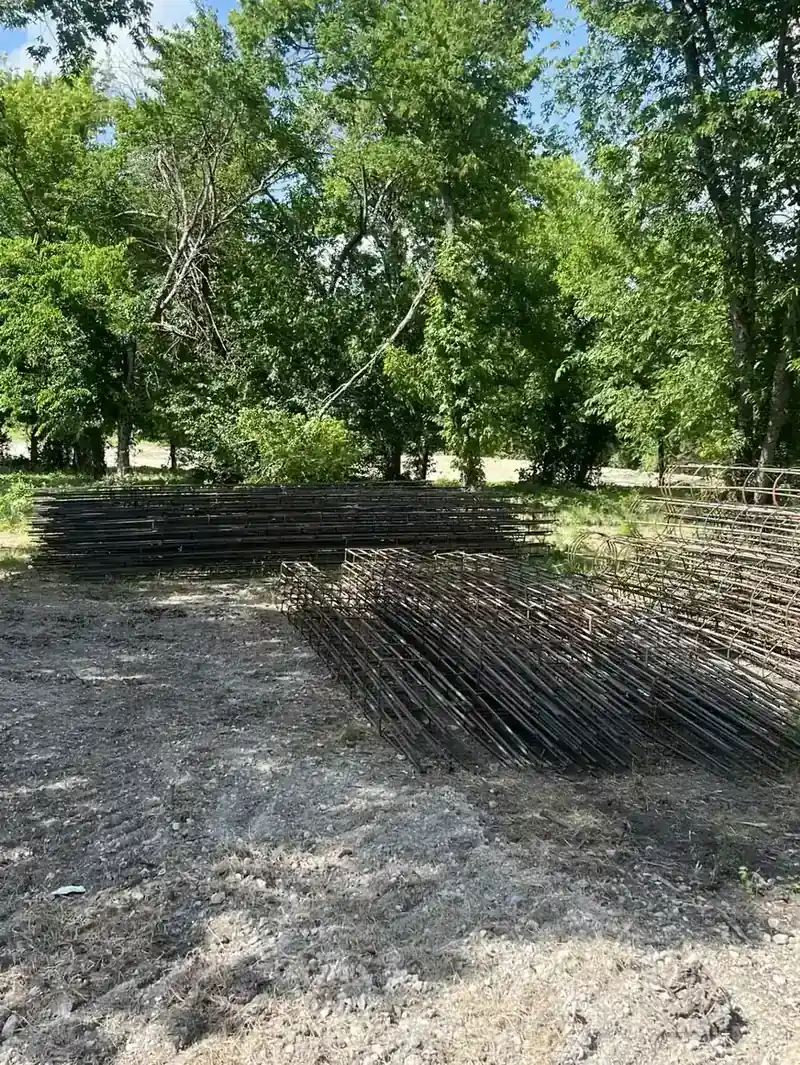 Rebar cages staged for piers